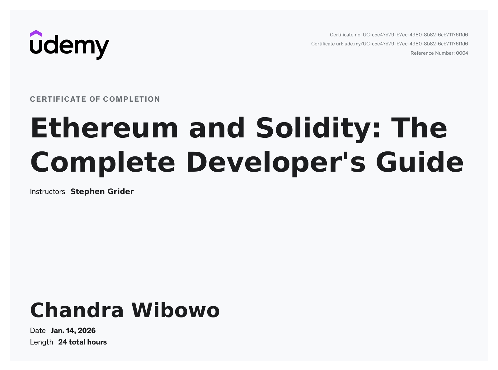 Ethereum and Solidity: The Complete Developer's Guide - Chandra Wibowo
